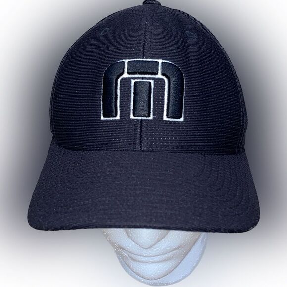 Travis Mathew Hat Mens Large-XL Black Flex Embroidered Logo Golf - Picture 1 of 6